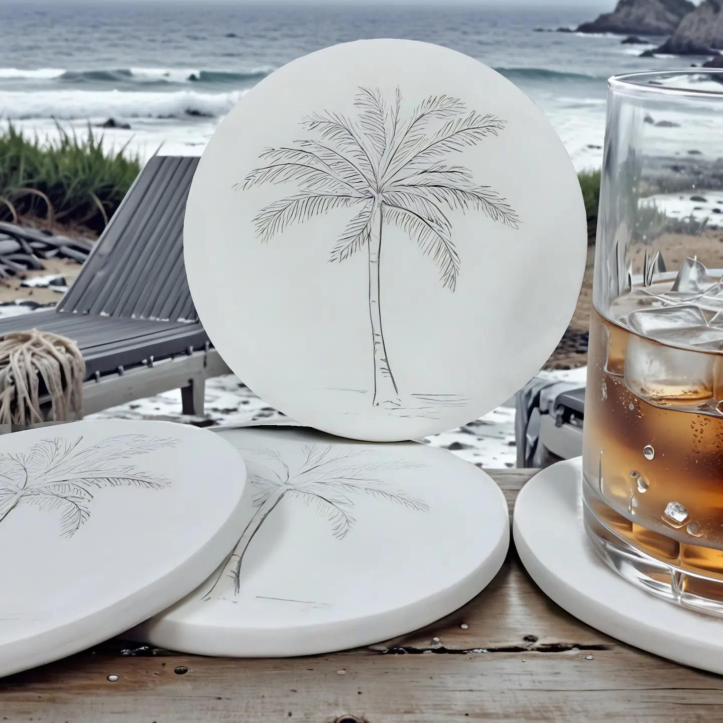 Palm Tree Coaster Set of 4