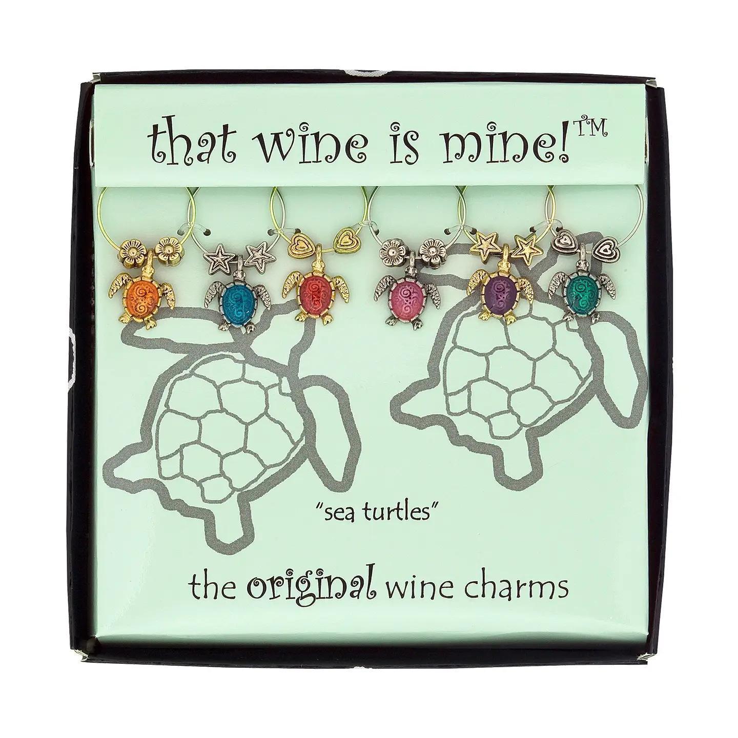 Sea Turtles Wine Charms