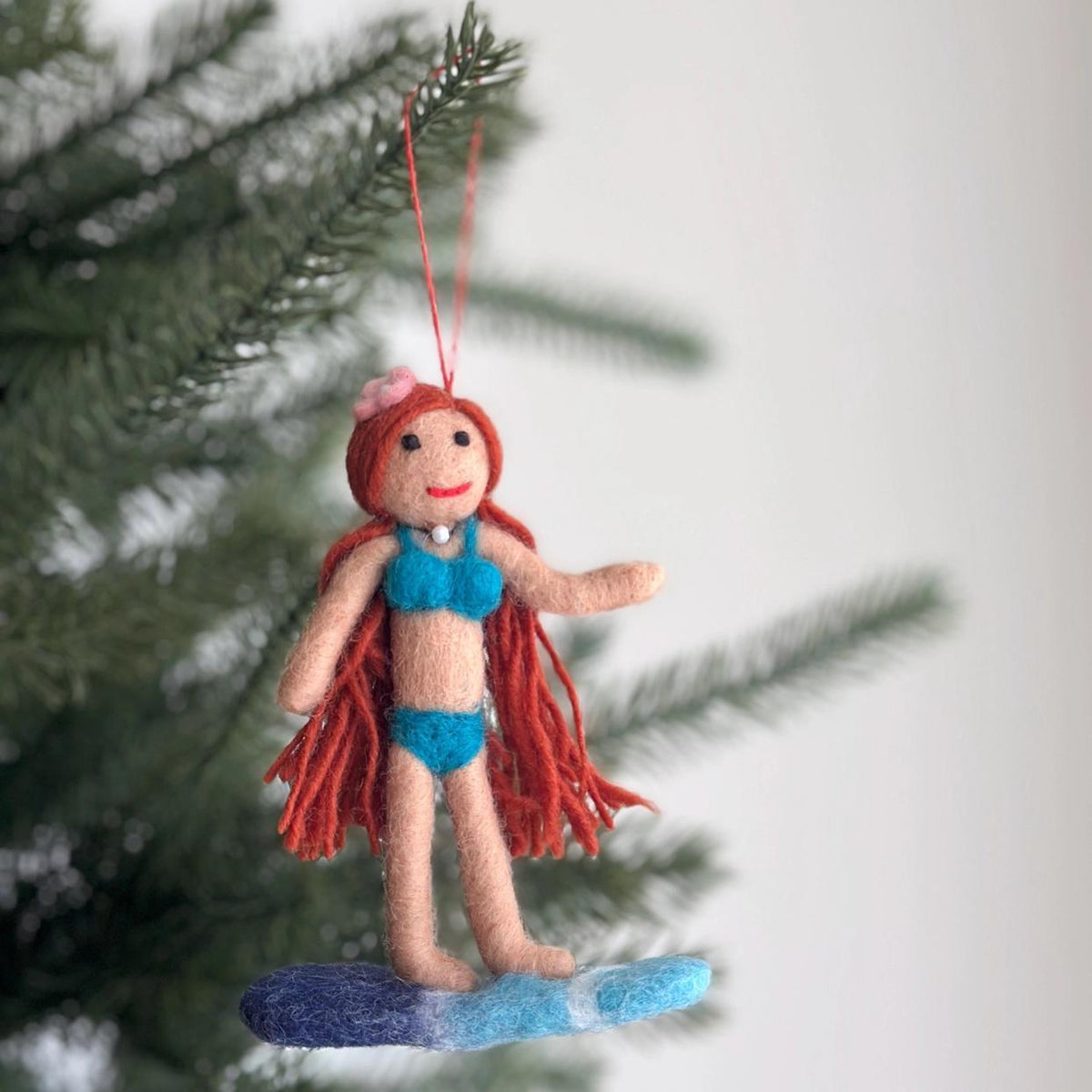 Surfer Girl Felt Ornament