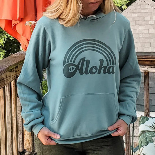 Teal Aloha Rainbow Hoodie