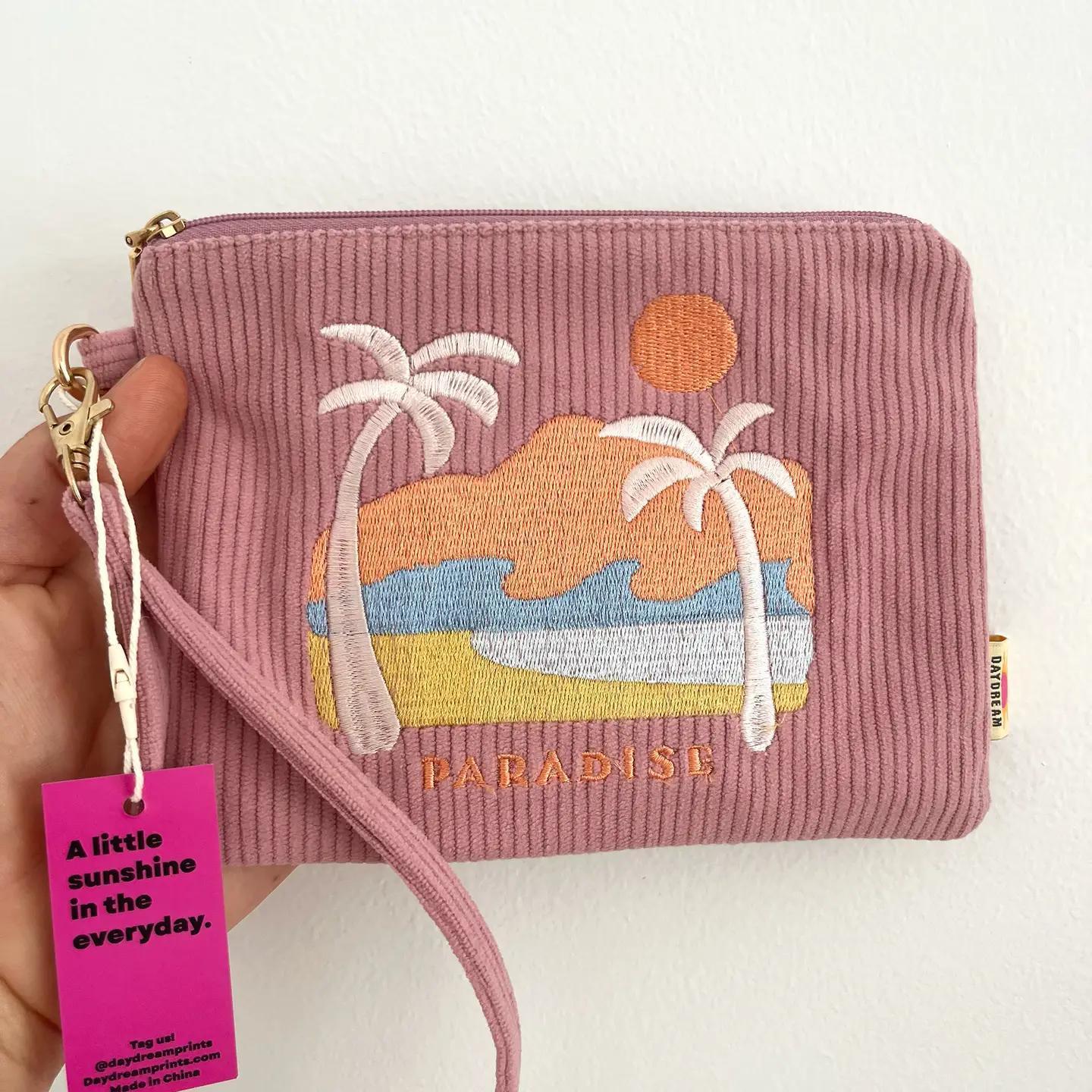 Paradise Corduroy Wristlet