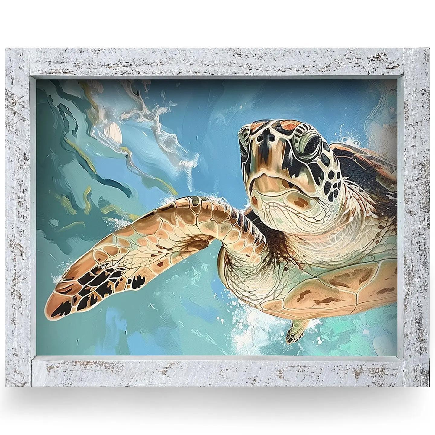 Sea Turtle Dreams Wood Framed Art