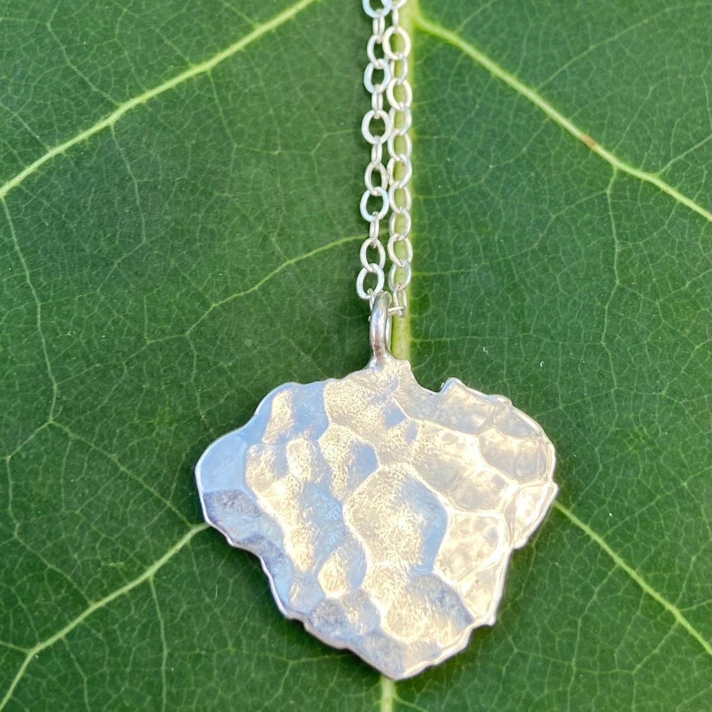 Textured Kauai Island Silver Necklace