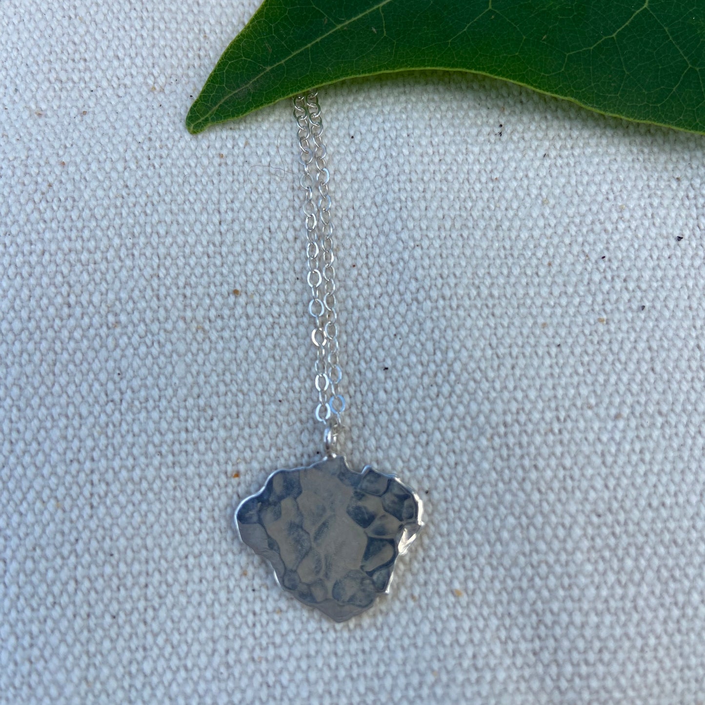 Textured Kauai Island Silver Necklace