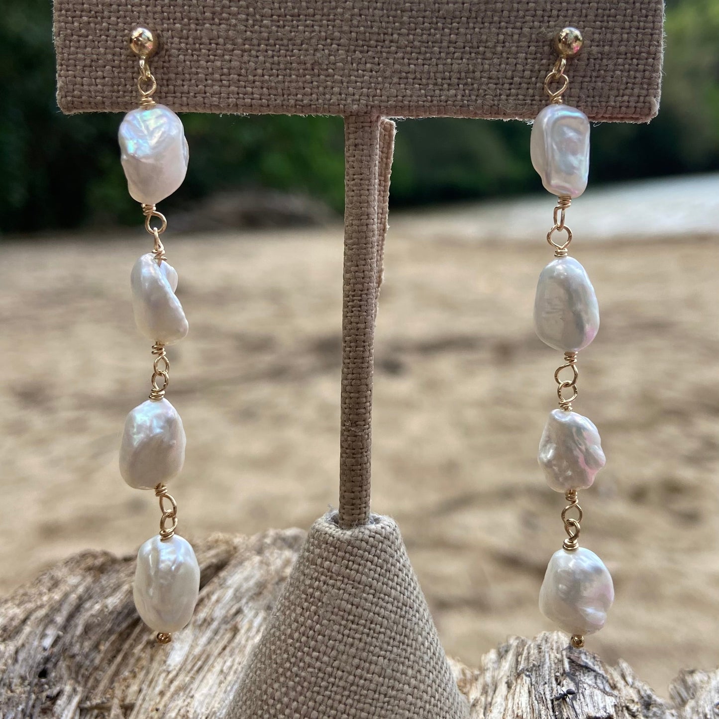 Keishi Freshwater Pearl Post Earrings