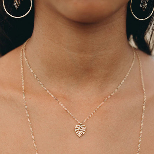 Monstera Leaf Gold Necklace