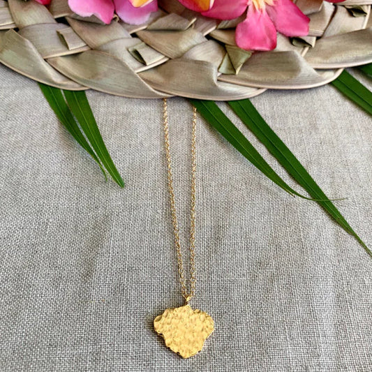 Textured Kauai Island Gold Necklace
