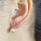Maui Mari - CZ Stud w/Tahitian Pearl Ear Jacket