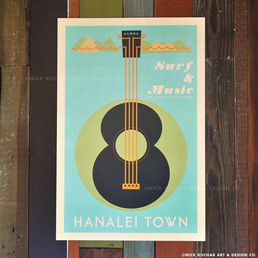 Hanalei Town Travel Print