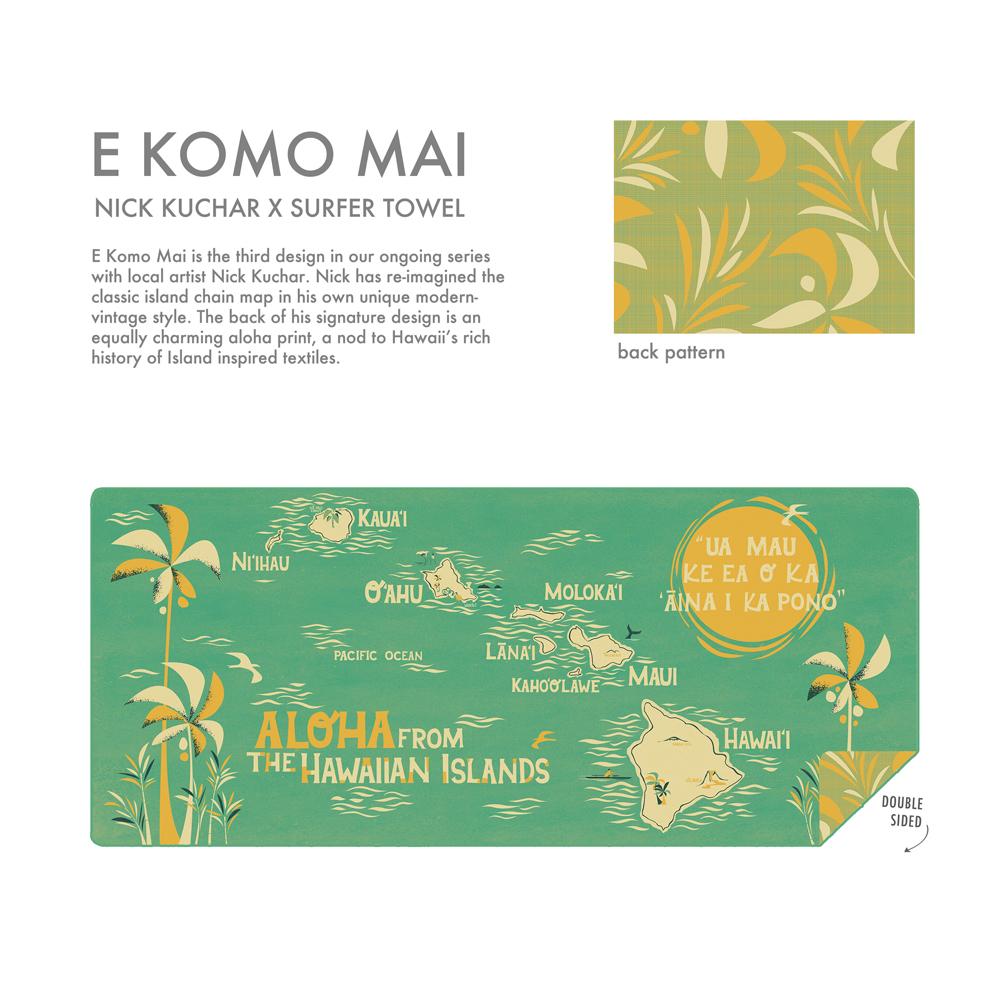 E Komo Mai Surfer Towel